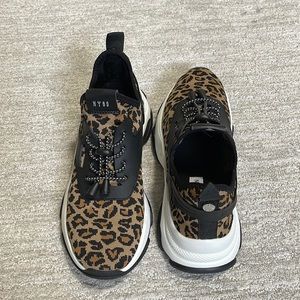 Steve Madden Myles Leopard Print Platform Dad Sneakers - Size: 9M